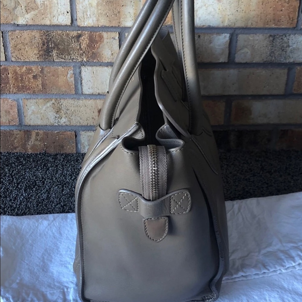 Authentic Celine Taupe Leather Mini Luggage Satchel - Picture 5 of 11